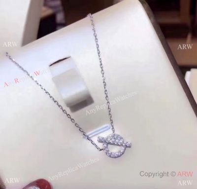 New Style Hermes 925Silver Diamond Pendant Necklace